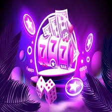 Layar utama permainan slot online dengan tema neon futuristik