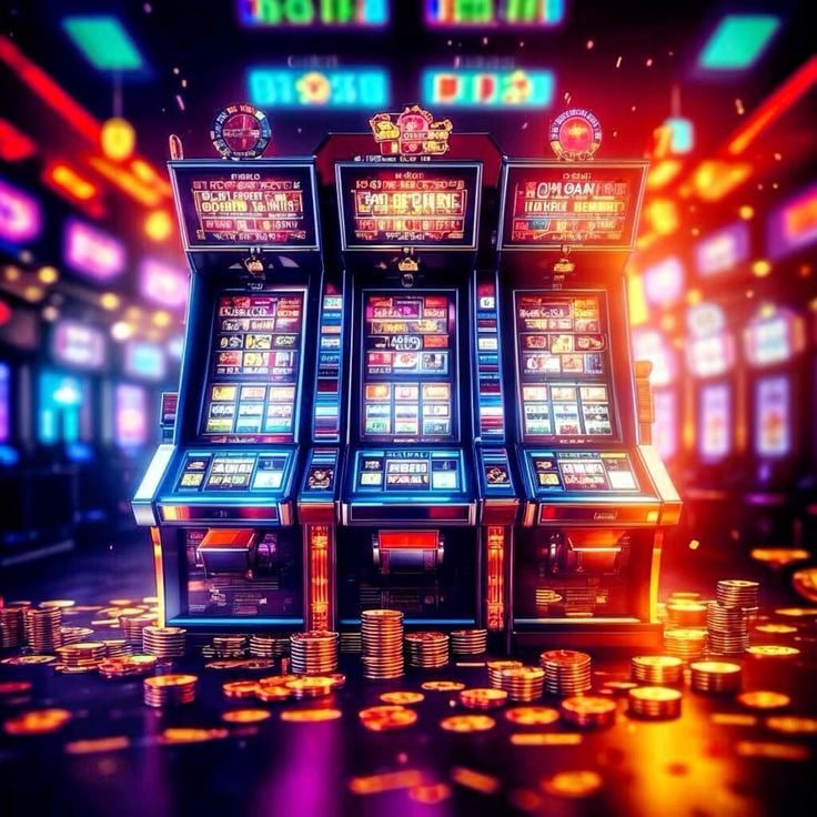 Screenshot permainan slot online populer dengan tema neon